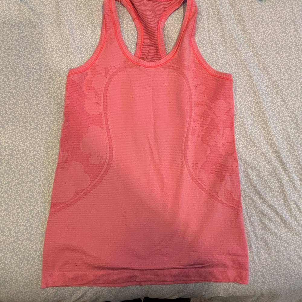 Lululemon Swifty Tech sleeveless running top pink flora